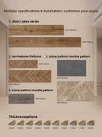Revêtement de sol SPC (Stone-Plastic Composite) à clipser, pour usage domestique, 5 mm, style carrelage, pose directe, imperméable, antidérapant, résistant à l'usure, antistatique