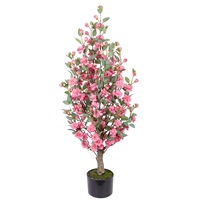 Arbre de Camélia Artificiel en Gros, Plante en Pot à Fleurs en Soie Synthétique 90-150cm pour Décoration Maison Jardin Terrasse, Vente Directe Usine, Personnalisation OEM