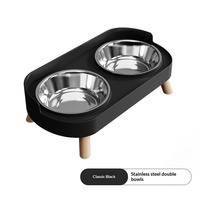 Offre Spéciale – Gamelle Double Anti-Déversement et Anti-Roulis en Acier Inoxydable et ABS pour Chats et Chiens – Protection du Cou – Accessoires pour Animaux de Compagnie