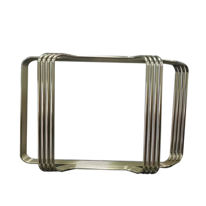 Table <span class=keywords><strong>console</strong></span> avec plateau en marbre et base irrégulière en acier inoxydable, pieds de table d'entrée en acier inoxydable doré - Product Image 2