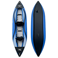 Kayak de pêche gonflable robuste avec poignée et rangement sous le pont, bateau aquatique d'extérieur