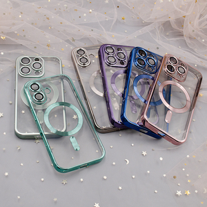 Bán Buôn Cao Cấp Từ Điện Thoại Di Động Trường Hợp Đối Với <span class=keywords><strong>iPhone</strong></span> 11 12 13 14 15 16 Pro Max Liền Mạch Bìa Mạ Điện Ống Kính Bảo Vệ - Product Image 5