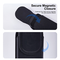 Étui de Téléphone en Cuir Véritable Imperméable de Sport en Gros, Pochette Holster avec Boucle de Ceinture, Sac Banane de Luxe pour Hommes iPhone 17 Pro Max
