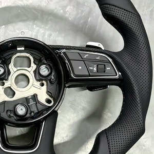 Volant en cuir de qualité supérieure compatible avec <span class=keywords><strong>Audi</strong></span> RS RS3 RS7 A3 A4 A5 A7 Q7 TT TTs R8, volant en fibre de carbone, <span class=keywords><strong>prix</strong></span> d'usine - Product Image 4