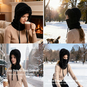 Jxwatcher Ensemble <span class=keywords><strong>Bonnet</strong></span>, Écharpe <span class=keywords><strong>et</strong></span> Masque en Tricot Polaire Doublé pour le Ski, <span class=keywords><strong>Bonnet</strong></span> 3 en 1 pour Femmes avec Écharpe <span class=keywords><strong>et</strong></span> Masque - Product Image 5