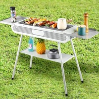 Barbecue portable en métal pour le camping, petit barbecue pliable pour la cuisson de la viande en extérieur