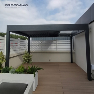 Couvertures imperméables modernes en <span class=keywords><strong>aluminium</strong></span> de jardin extérieur Pergola motorisée abri de stationnement de voiture avec accessoires de porte à volet - Product Image 4