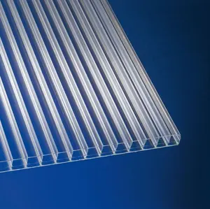 Panneaux en <span class=keywords><strong>polycarbonate</strong></span> cellulaire creux transparent extrudé UV de 6 mm, 8 mm, 10 mm pour toit de serre - Product Image 2
