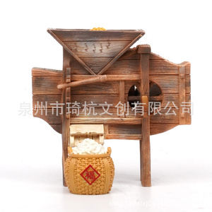 Rustic Refrigerator Magnets Vintage Rice Threshing Cart And Raincoat Set Handmade Decorative Gift For Home <b>Kitchen</b> - Product Image 4