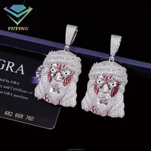 จี้โมอิสซาไนต์แฟชั่นสำหรับผู้ชาย เงินแท้ S925 รูปพระเยซู สไตล์ฮิปฮอป ประดับเพชรโมอิสซาไนต์ - Product Image 3