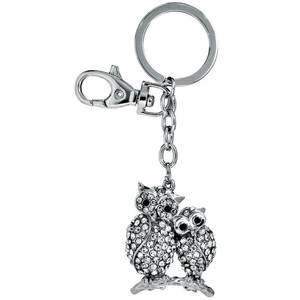 Porte-clés OWLS STRASS avec un design élégant d'hibou et des pierres étincelantes, sans boîte incluse - Product Image 1