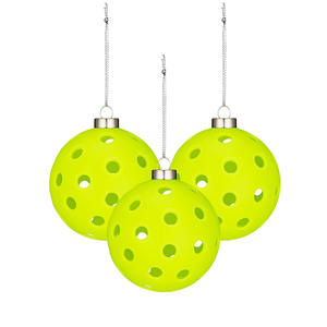 Adorno de bola de Navidad, decoración colgante redonda de plástico para árbol, regalo navideño, cordón para llavero, 40 agujeros, verde - Product Image 1