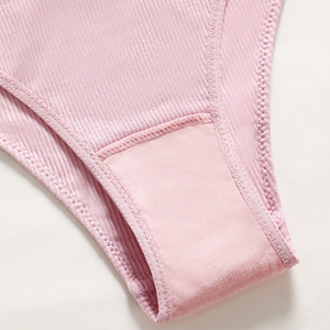 Braguitas invisibles de bikini acanaladas de talle bajo, transpirables y finas, con ribete de encaje, para mujer, tallas grandes, al por mayor - Product Image 5