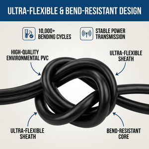 Câble flexible noir ChengtianTai RVV à âme en cuivre, isolation/<span class=keywords><strong>gaine</strong></span> en PVC, 300/500V, 2 AWG - Product Image 2