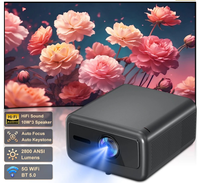 Projecteur Touyinger Top 4K Q12W Pro Full HD 1080P 2800 ANSI Lumens Smart Android TV Home Cinéma HDR WiFi Correction Automatique de la Courbe de Lumière