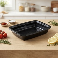 CPET recyclé ovable 2 compartiments scellant emballage alimentaire jetable compagnie aérienne conteneur CPET avec film anti-buée