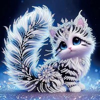 Peinture Diamant DIY en Gros : Chaton Mignon 3D, Broderie de Perles et Strass, Point de Croix, Décoration Murale, Cadeau