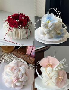 Décorations de Noël 2026 : Fournitures pour bars, cafés, glaces – Décoration de gâteau Joyeux Anniversaire en papier de riz blanc uni, en papier gaufré - Product Image 1