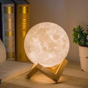 Lampe de nuit 3D en forme de lune, 16 couleurs, télécommande, lumière ambiante LED rechargeable, lampe de chevet pour chambre à coucher, décoration de la maison - Product Image 4