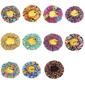 Vente chaude Réglable Double Couche Satin Africain Ankara Imprimer Cheveux <span class=keywords><strong>Bonnet</strong></span> Ethnique Sommeil Cap Bonnets pour Femmes - Product Image 6