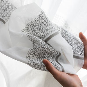 Innermor Bianco Jacquard <span class=keywords><strong>Tende</strong></span> per il salone Orizzontale nastro Tulle per la camera da letto Morbido Tulle per la cucina Su Misura - Product Image 3