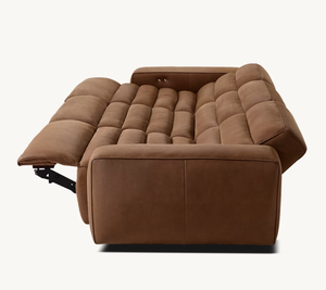 सैसैनाइड ओम 1970 के अंग्रेजी डिजाइन ने पारंपरिक रेक्लिनर चेलसी गति मॉड्यूलर चमड़े 3-टुकड़ा सोफा - Product Image 6