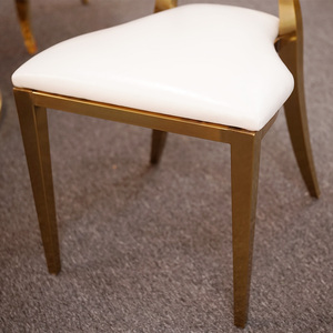 Sedia da Banchetto Moderna di Lusso in Acciaio Inossidabile, Impilabile e Resistente per Soggiorno, Matrimoni, Eventi, Feste, Ristoranti, Hotel, Sale e Banchetti - Product Image 4