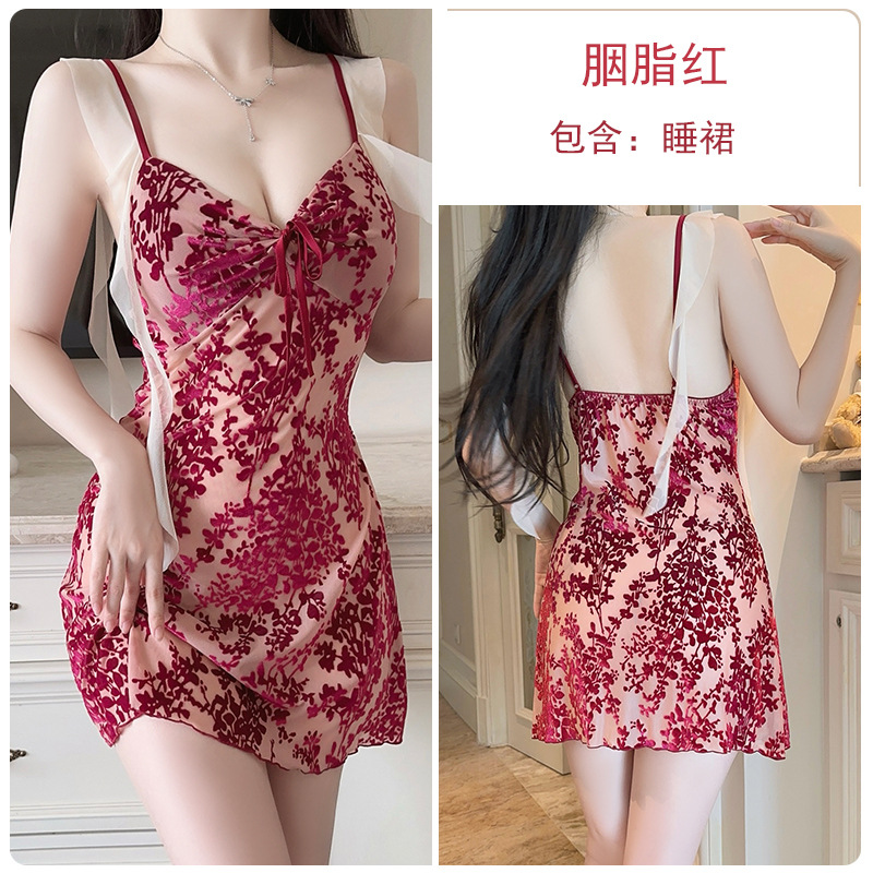 Camicia da notte color carminio