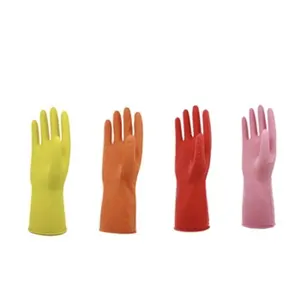 Buon prezzo i più venduti guanti in lattice colorati spessi con polsino lungo impermeabile per uso alimentare per il bucato uso generale cucina per il lavaggio della cucina