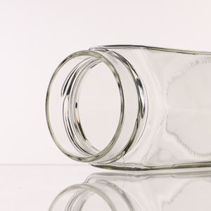 โหลแก้วใส่อาหารทรงหกเหลี่ยมขนาดเล็กสีใสออกแบบโลโก้ได้ตามต้องการ - Product Image 5