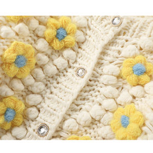 Moda de primavera botón personalizado bordado a mano cárdigan señora abrigo de punto - Product Image 6