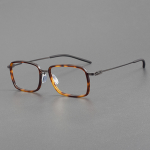 L1010 alta calidad titanio Vintage <span class=keywords><strong>Retro</strong></span> cuadrado espectáculo marco oro sólido ligero diamante prescripción gafas gran oferta - Product Image 6