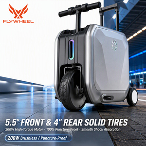 กระเป๋าเดินทางแบบมีล้อขี่ได้ 200W มอเตอร์ฮับ ล็อครหัสแบบกำหนดเอง ยางตันทั้งหมด สำหรับเด็ก เดินทางเยอรมนี มีสินค้าในสต็อก - Product Image 1