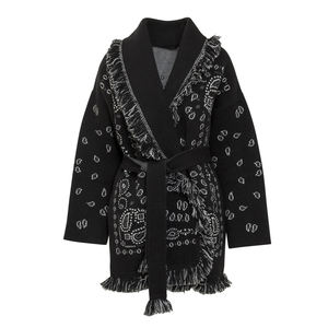 Cardigan da Donna Personalizzato, Design Invernale alla Moda, Stile Retrò con <span class=keywords><strong>Frange</strong></span>, Scollo a V, Lavorazione Jacquard e Cordoncino - Product Image 6