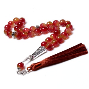 <span class=keywords><strong>Rosario</strong></span> Musulmano di Alta Qualità <span class=keywords><strong>in</strong></span> Pietra Rossa Naturale, Masbaha Islamica, Tespih, Subha, Tasbih per Preghiera - Product Image 3
