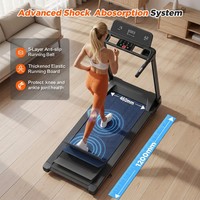 Caminadora Negra con Inclinación Automática de 1-15°, Quema 520 Kcal por Hora, Motor Silencioso de 2.5HP, Máquina de Ejercicio para el Hogar con Capacidad de 150KG