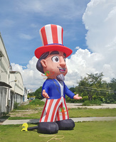 Meilleure vente grand drapeau gonflable imprimé oncle Sam modèle publicitaire de caractère personnalisé décoratif