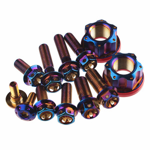 Perno hexagonal de titanio M8 M10 M12 <span class=keywords><strong>Gr5</strong></span> M7 Hj, tuerca de acero inoxidable con dos tuercas, tamaño 17 Mags, 5 pernos, - Product Image 1