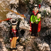 Ornements d'Halloween de marié de vampire en verre soufflé à la main pour accrocher des décorations d'arbre d'Halloween écologiques