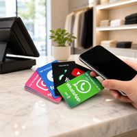 Support de Présentation de Carte de Membre PVC sans Contact avec Puce NFC, Code QR, Fonction Tap & Social Media, Carte WhatsApp Personnalisée pour Hôtels