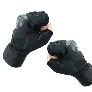 Anti-Rutsch-Jagd-Schieß handschuhe Motorrad-Rüstungs handschuhe Outdoor-Anti-Rutsch-Sport-Halb finger handschuhe mit hartem Knöchel