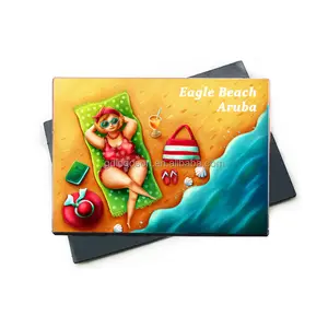 Ímãs de lembrança personalizados baratos para praia de Aruba, Aranjestad, Aruba, verão, paisagem, ferro e estanho, magnético para geladeira