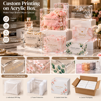 Ensemble de présentoirs cubes en acrylique blanc, supports de buffet emboîtables à fond creux pour la restauration, les bijoux et les aliments