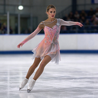 Robe de patinage et de danse dégradé rose et blanc, manches longues en maille, dos orné de strass et de chaînes, pour enfants et adultes, compétition et performance