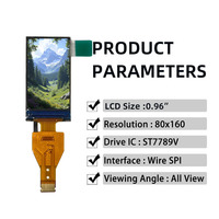 Écran LCD TFT de 0,96 pouce 80x160 IC ST7735 Interface SPI 4 fils Prise 8 broches Angle de vision IPS complet 400 nits Marque BOE