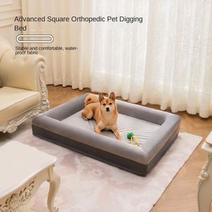 Cama ortopédica cuadrada de lujo para mascotas, de fibra química, con forro de esponja universal para todas las edades, extraíble, lavable, cómoda, sin necesidad de montaje. - Product Image 3