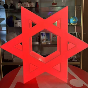 Hexagrama rojo de la <span class=keywords><strong>estrella</strong></span> de David para contextos simbólicos o místicos, gráficos acrílicos personalizados - Product Image 1