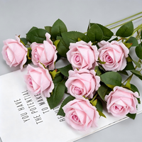 LUYI Flores Artificiales de Rosa Pequeña Hechas a Mano de Terciopelo Multicolor Realistas de Alta Calidad, 50 cm, Tacto Real, Clásicas para Bodas y Hogar