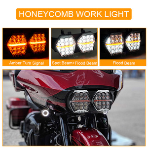 Phare LED de <span class=keywords><strong>moto</strong></span> de remplacement avec design en maille hexagonale pour Road Glide 2015 2016 2017 2018 2019 2020 2021 2022 <span class=keywords><strong>2023</strong></span> - Product Image 2