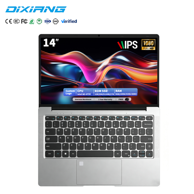 Wholesale Brand New OEM/ODM 14 Inch Intel Dual Core 6Y30 Win11 RAM 8/16GB 32GB DDR3 512GB SSD HD Thin and Light Business Laptop